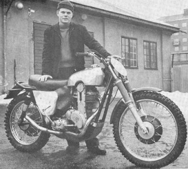 Bill 'Buffalo Bill' Nilsson with his AJS in 1957