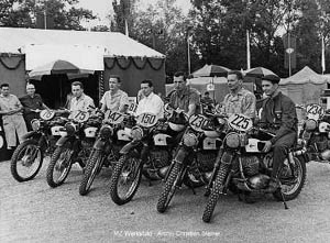 The 1964 Trophy winners, DDR MZ team with Horst Lohr, Peter Uhlig, Werner Salevsky, Hans Weber, Gnter Baumann and Bernd Uhlmann