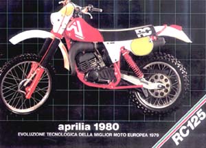 The gorgeous Aprilia RC125 with a HIRO engine. Replaced after 1982 with a Rotax unit