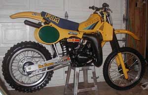 1983 Suzuki RM250 with the excellent Full Floater rear suspension introduced in 1982